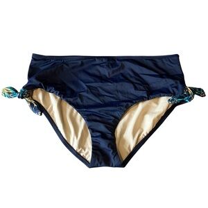 Swimsuits For‎ All Navy Blue Tie Sides Women's Swim Bottoms Size 20 Plus